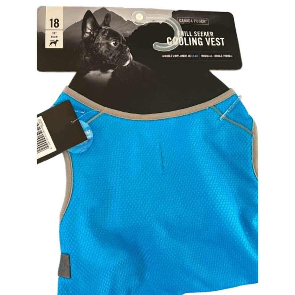 Canada Pooch Chill Seeker Cooling Vest Dog Size 18 Blue Evaporative Mesh‎
